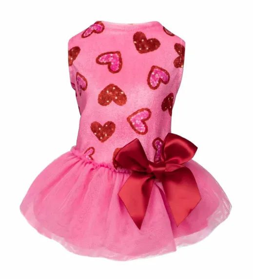 Fitwarm Heart Pattern Dog Tulle Dress